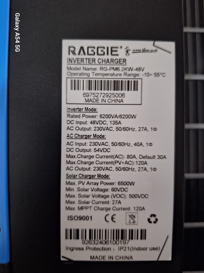 سانورتر 6200 وات برند راگی raggie 6200w